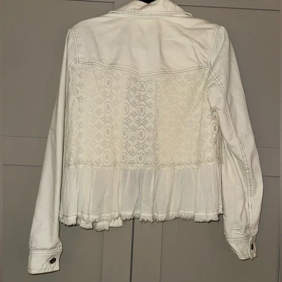 Free People White Lace Detail Jacket - Picture 4 of 5